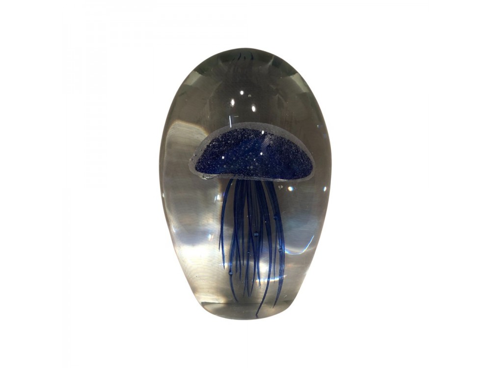Lg. Jellyfish Glass  Blue 6