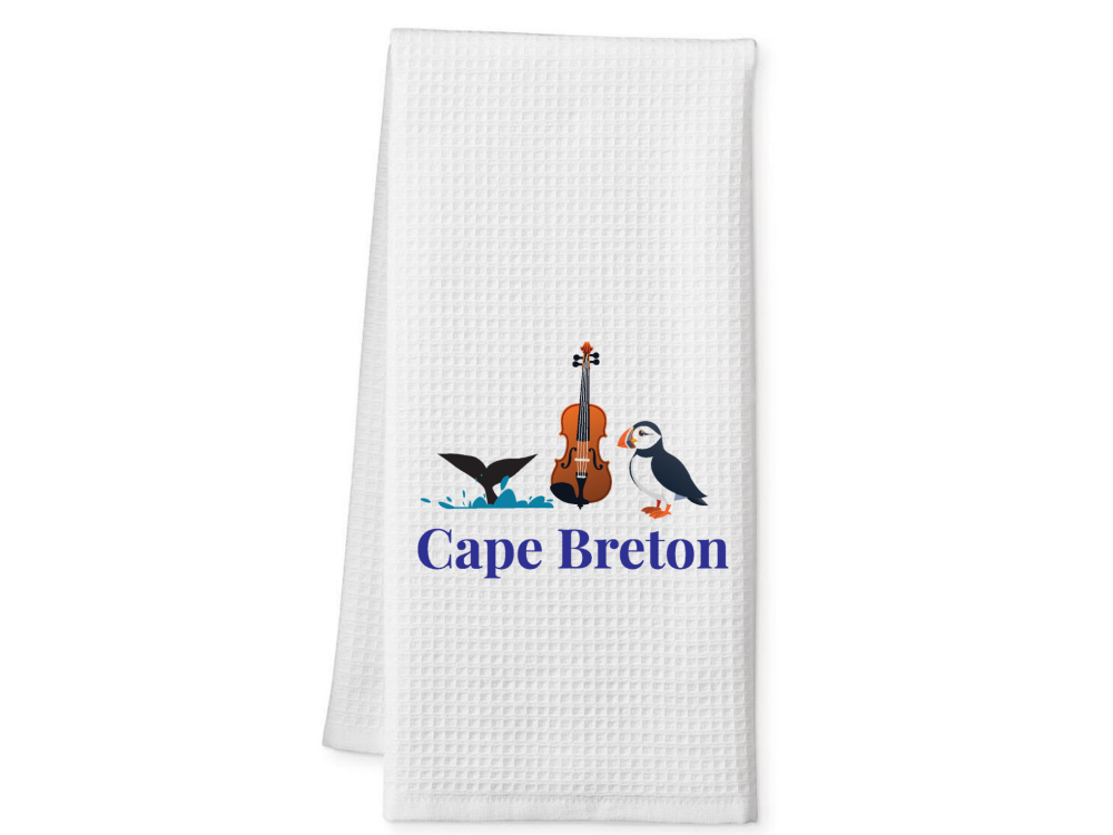 Cape Breton Icons Embroidered Tea Towel