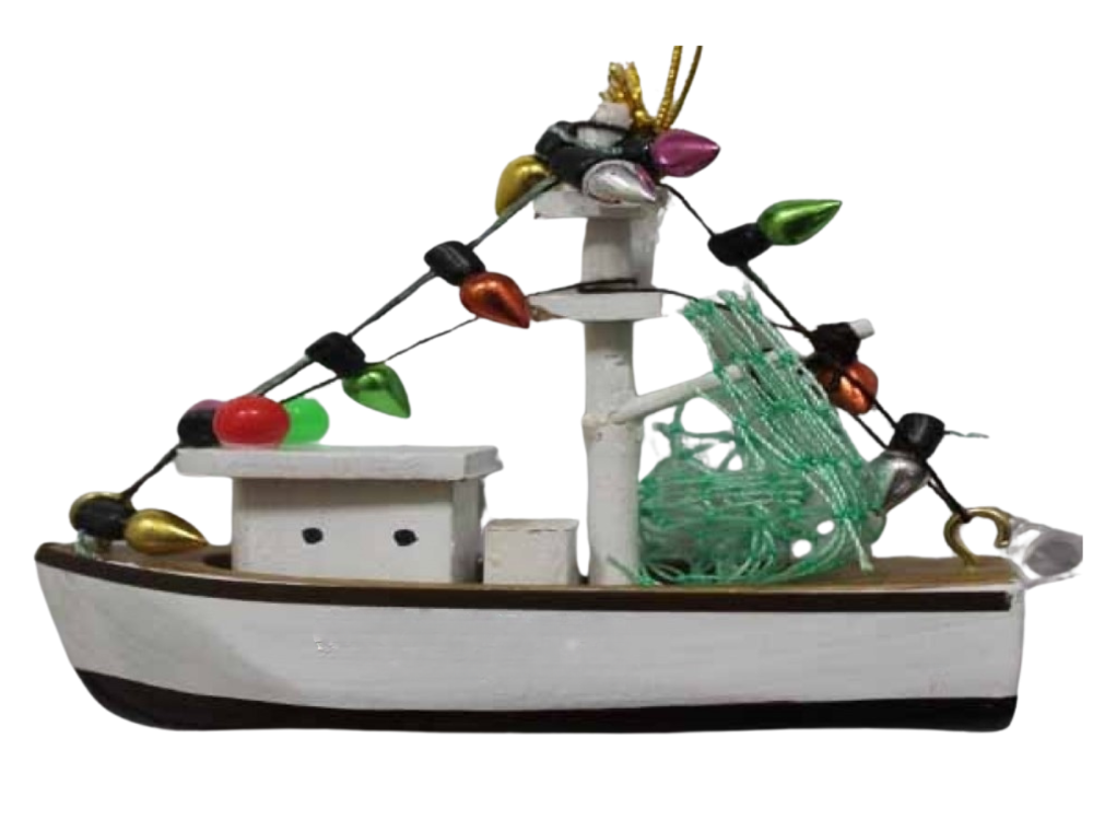 Trawler w Christmas lights Ornament