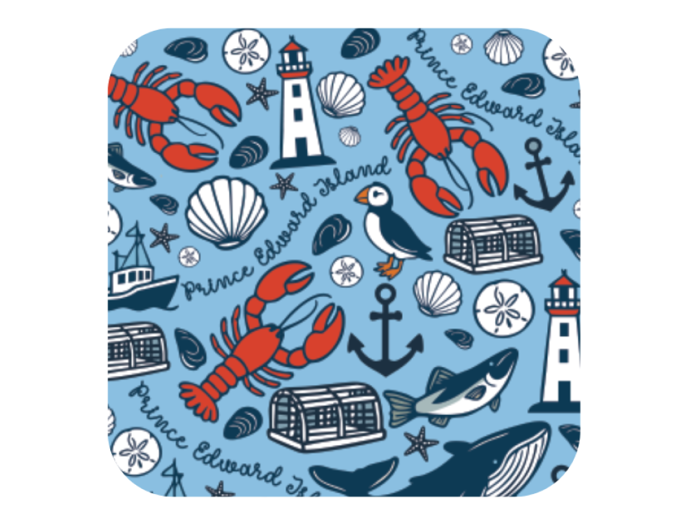 PEI Nautical Cork Coaster Set (4)