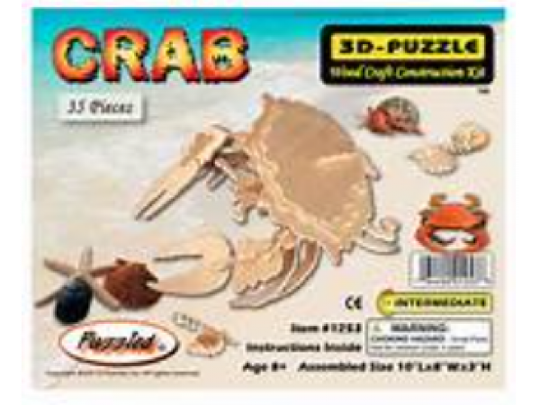 3-D Wooden Crab Puzzle