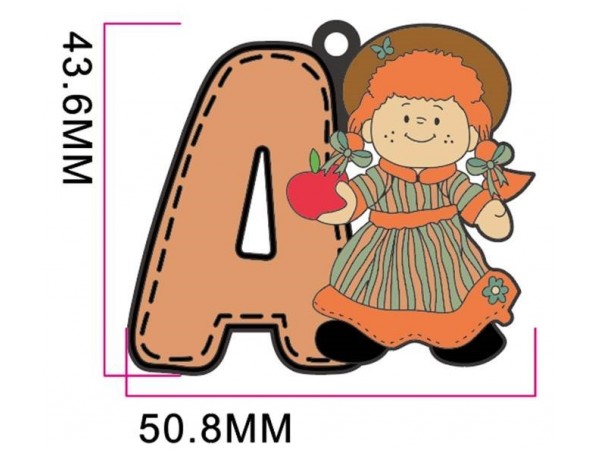 A is For Anne Metal Keychain