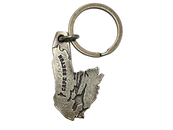 Cape Breton Map Metal Keychain